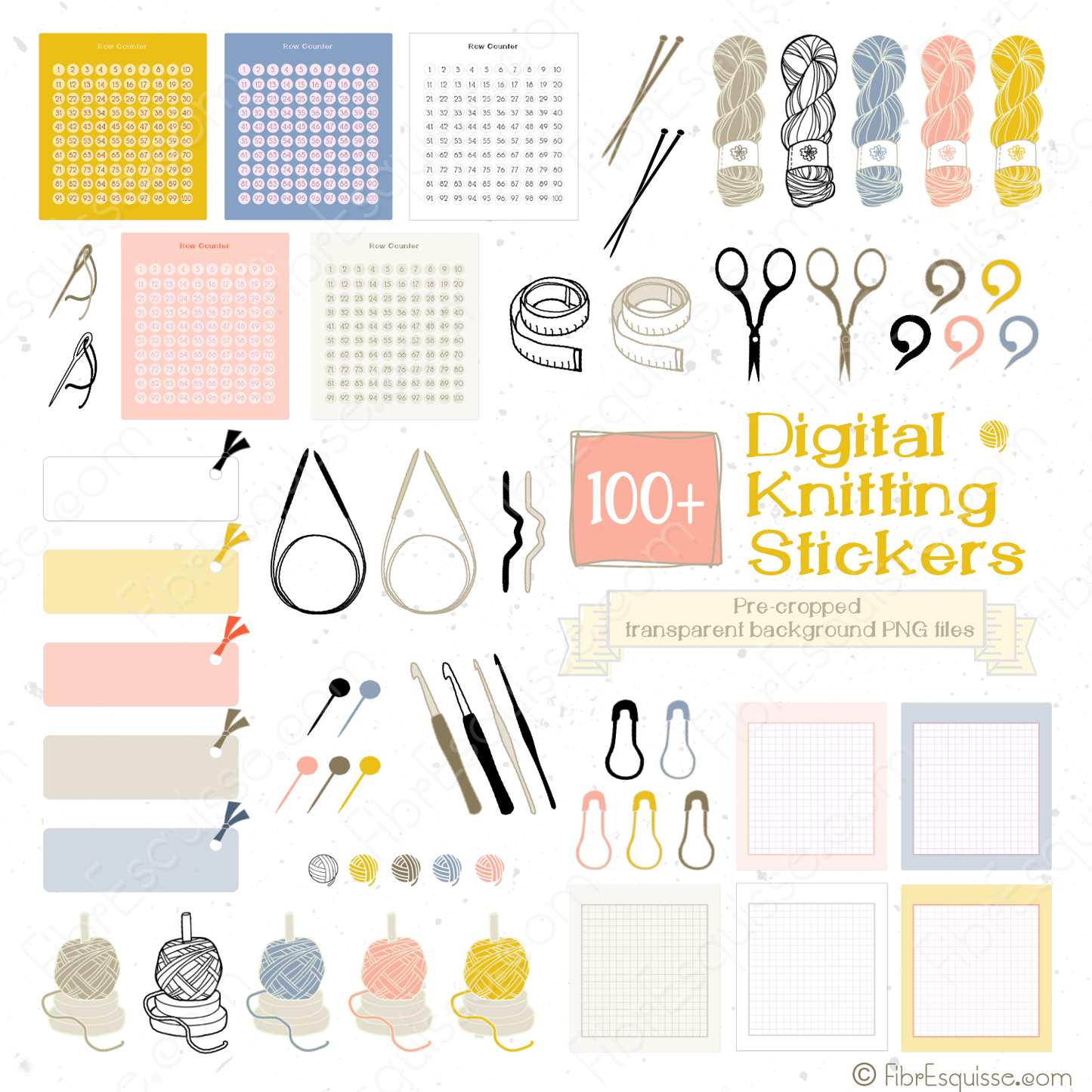 Knitting & Crocheting Planner Template :beige