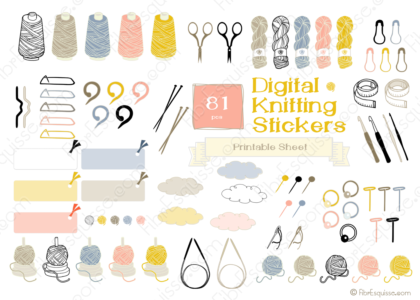 Knitting & Crocheting Planner Template :プリント用