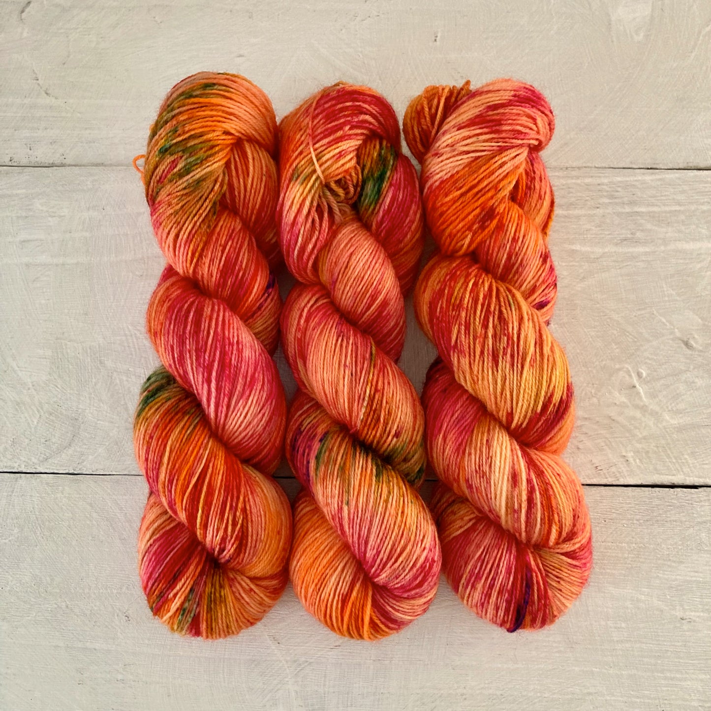 Hand Dyed Yarn No.133 Sock Yarn "The Fiery Angel"