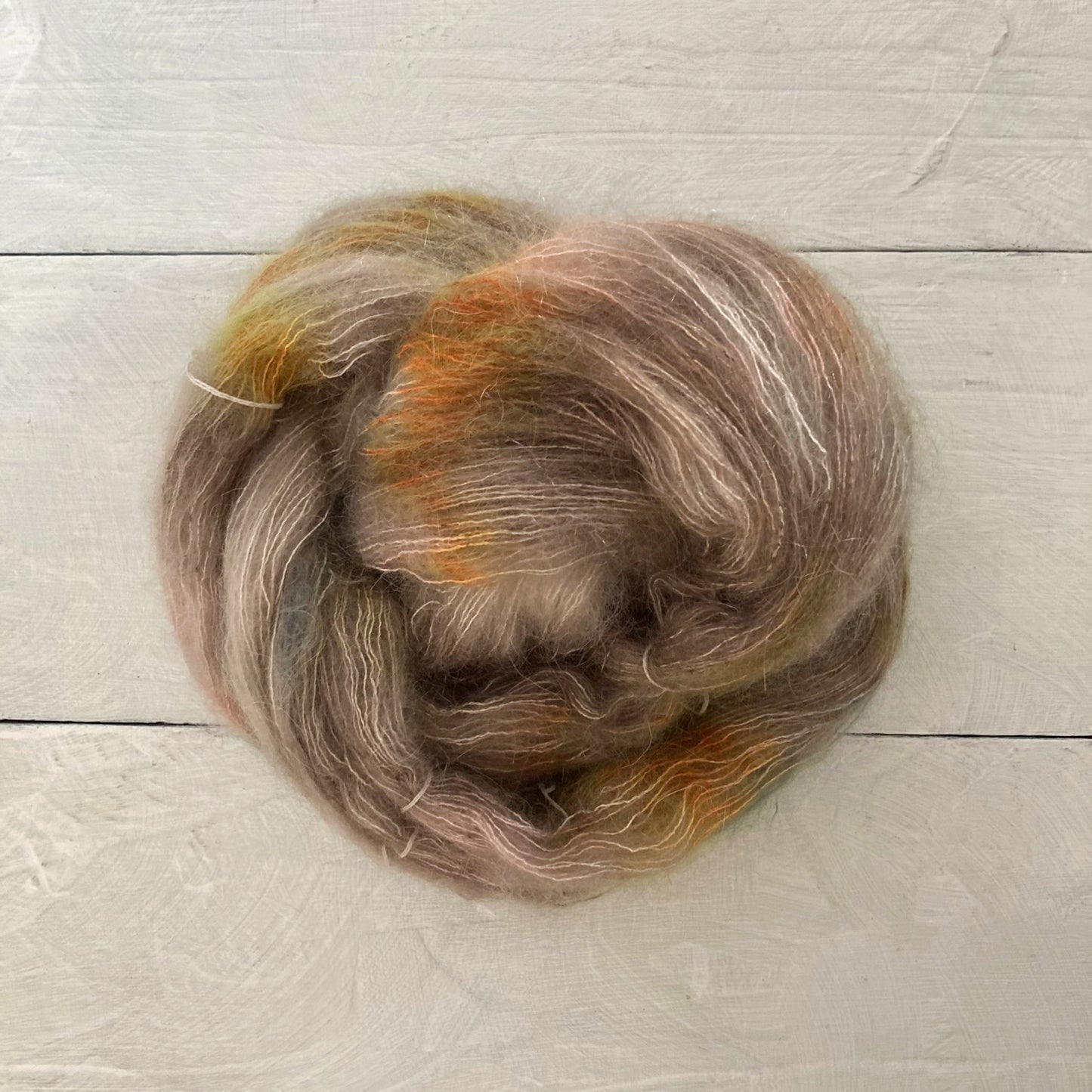 Hand-dyed yarn No.143 Kid Mohair & Silk "Au Coin du Feu"
