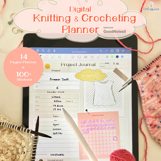 Knitting & Crocheting Planner Template :beige