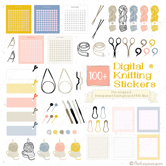 Knitting & Crocheting digital stickers