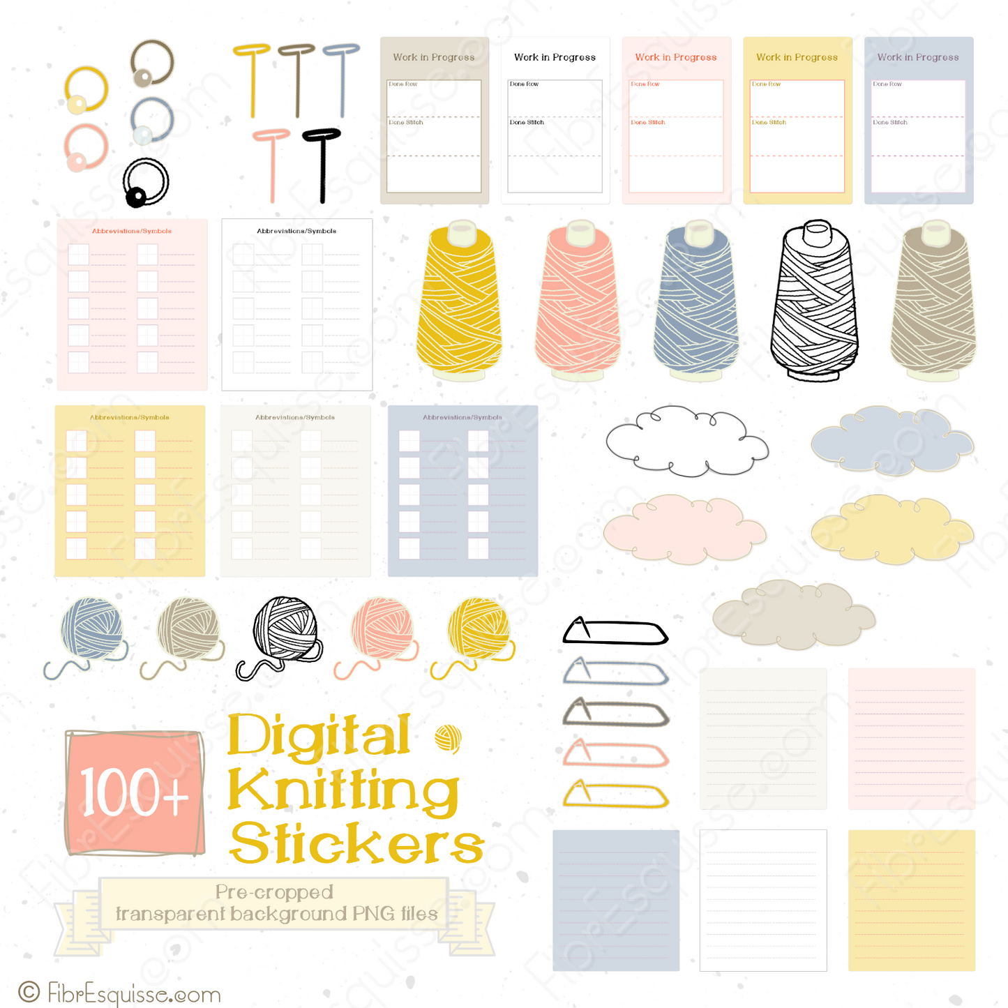 Knitting & Crocheting digital stickers