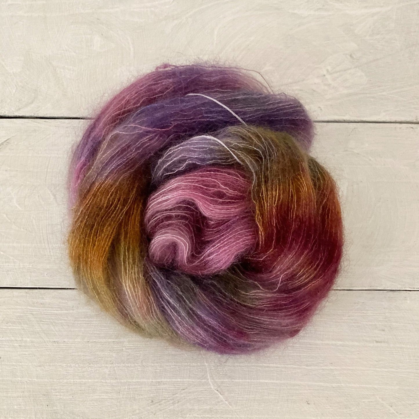 Hand-dyed yarn No.248 Kid Mohair &amp; Silk "Traum durch die Dämmerung"