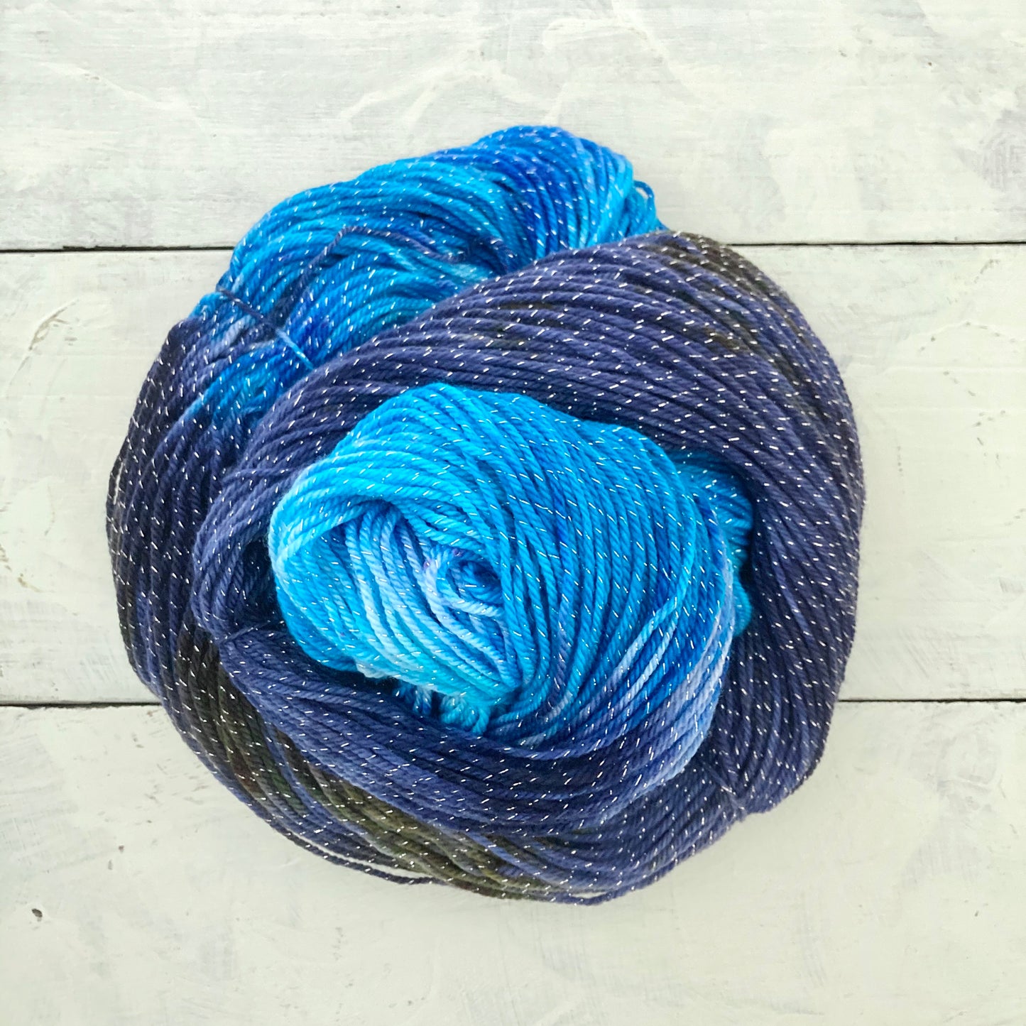 Hand-dyed yarn No.98 lame sock yarn "Königin der Nacht"