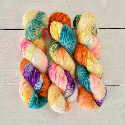 Hand-dyed yarn No.36 sock yarn "An die Freude"