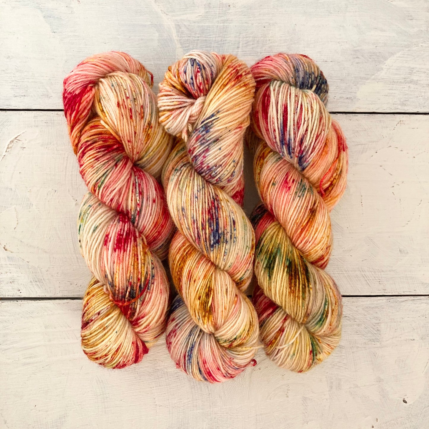 Hand-dyed yarn No.126 sock yarn "Hark, The Glad Sound!"