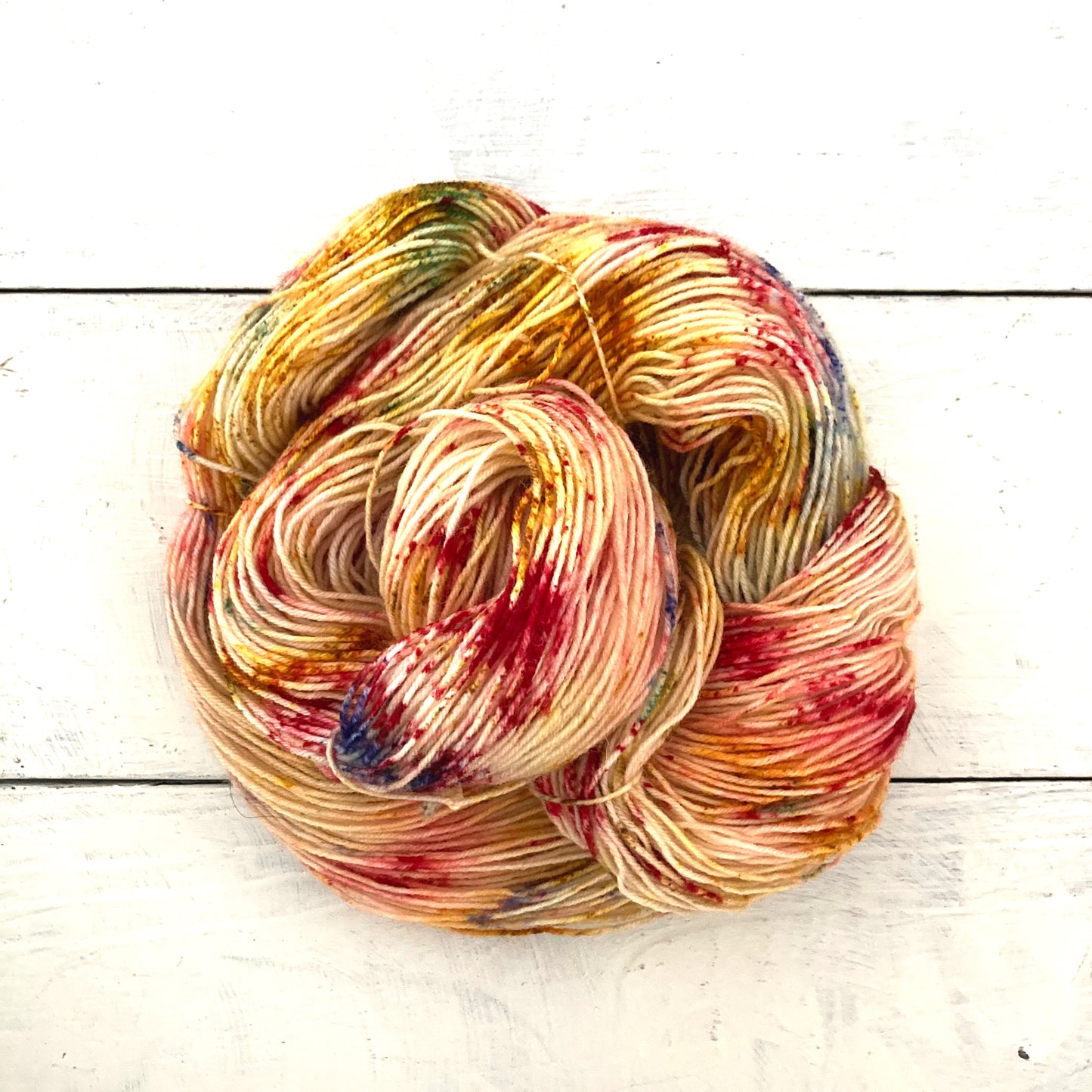 Hand-dyed yarn No.126 sock yarn "Hark, The Glad Sound!"